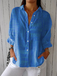 Fiona | Moderne und bequeme Bluse mit geometrischem Streifenmuster