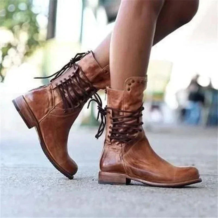 Sienna | Rustikale Western-Schnürstiefeletten