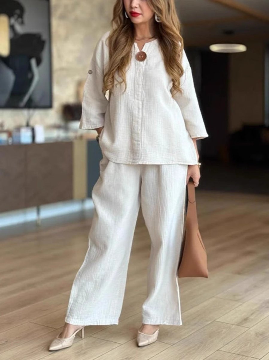 Elizabeth | Elegantes und bequemes Set aus Tunika und Hose mit weitem Bein