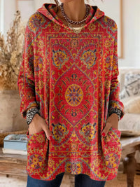 Marlene | Artistic and Relaxed Vintage Print Hoodie