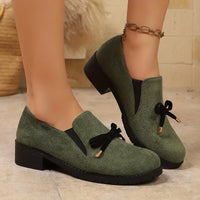 Olivia | Elegant and Versatile Suede Bow Loafers