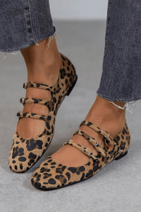 Maya | Classic and Sophisticated Leopard Print Triple-Buckle Loafers