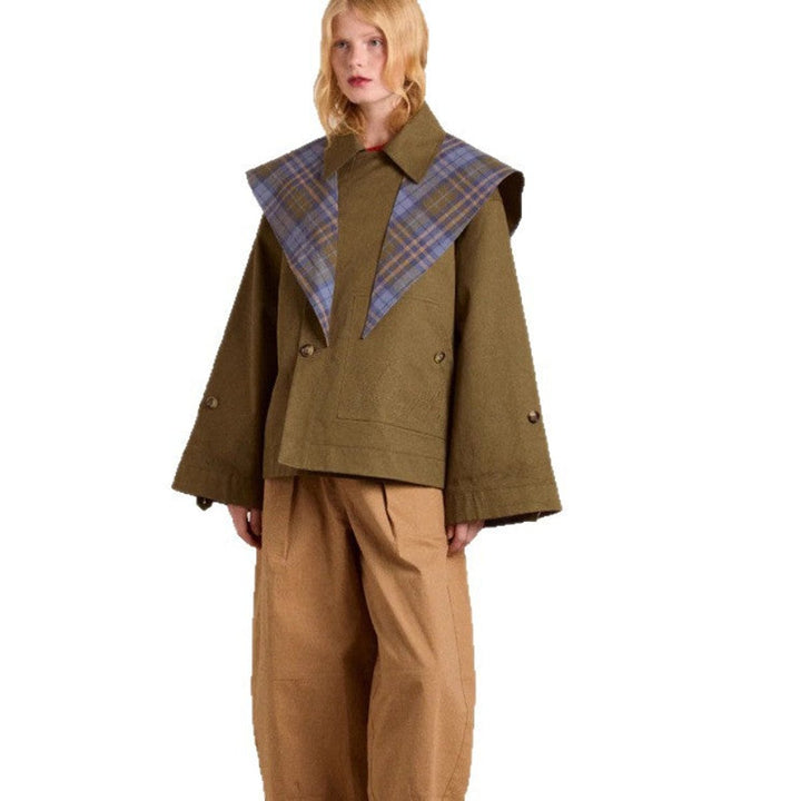 Audrey | Modern and Stylish Oversized Checked Trench Coat