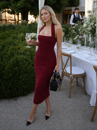 Lena | Modernes und bequemes Midikleid mit Neckholder
